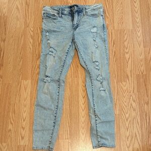 Light Blue Distressed Men’s Skinny Jeans